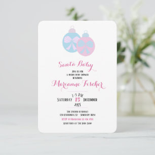 Winter Santa baby girl Shower Invitation