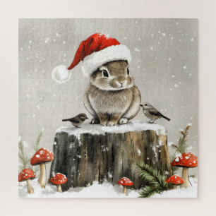 Winter Santa Bunny Wonderland Jigsaw Puzzle