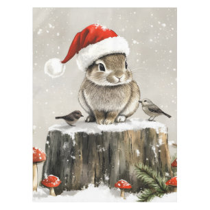 Winter Santa Bunny Wonderland Tablecloth