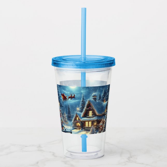 Winter/Santa/Christmas/Snow Acrylic Tumbler (Front)