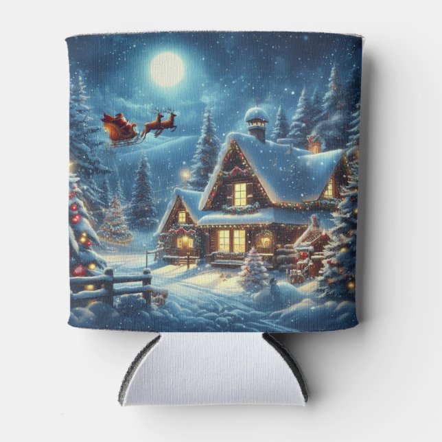 Winter/Santa/Christmas/Snow Can Cooler (Front)