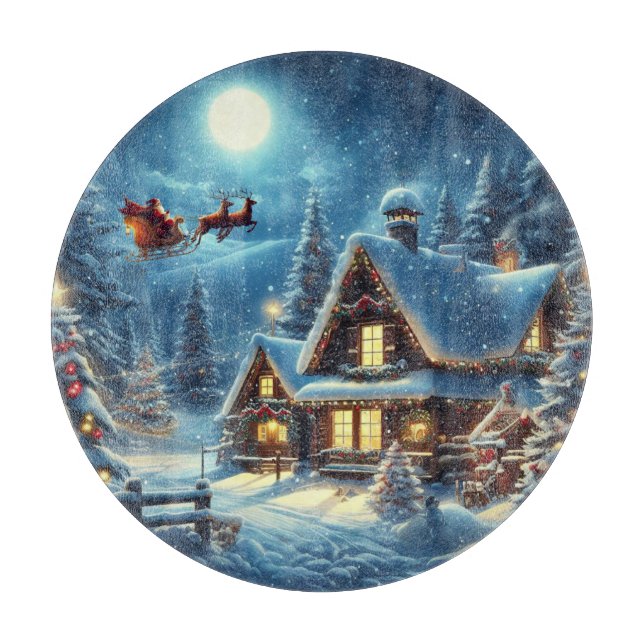 Winter/Santa/Christmas/Snow Cutting Board (Front)