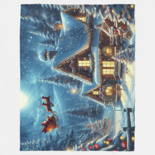 Winter/Santa/Christmas/Snow Fleece Blanket