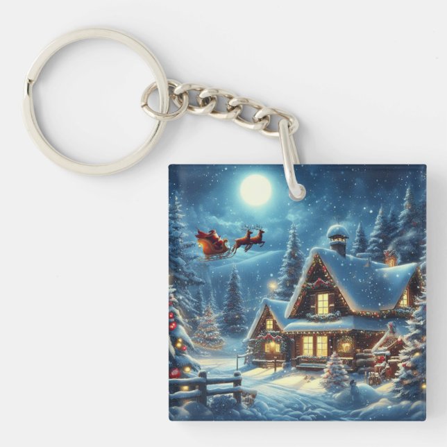 Winter/Santa/Christmas/Snow Key Ring (Front)
