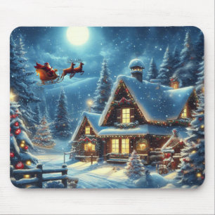 Winter/Santa/Christmas/Snow Mouse Mat