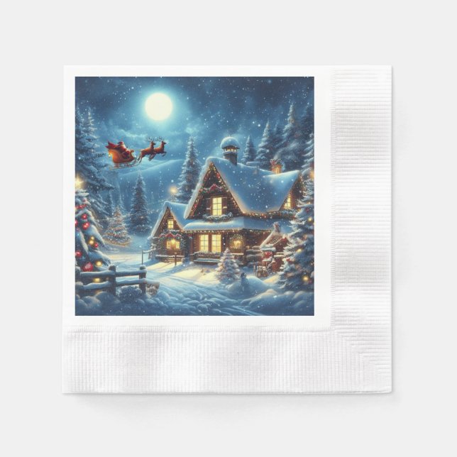 Winter/Santa/Christmas/Snow Napkin (Front)