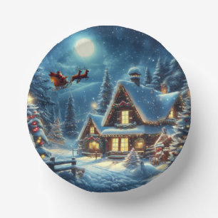 Winter/Santa/Christmas/Snow Paper Plate