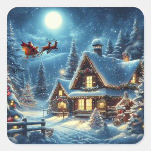 Winter/Santa/Christmas/Snow Square Sticker