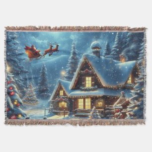 Winter/Santa/Christmas/Snow Throw Blanket