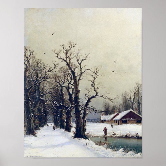 Winter scene, 19th century poster (Front)