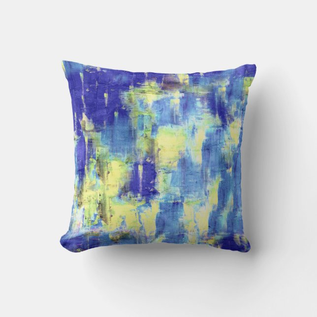 Winter Scene 2. Abstract Painting Fine Art Cushion (Front)