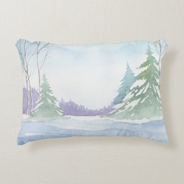 Winter Scene 3, double-sided print Decorative Cushion (Front)