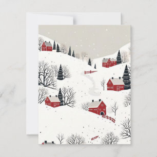 Winter Scene Acrylics Holiday Card