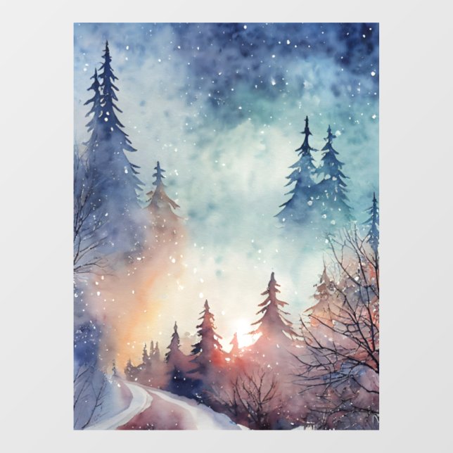 Winter Scene Art Window Cling (Sheet)