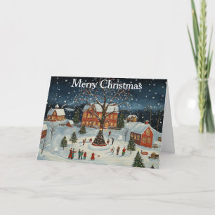 Winter Scene at Christmas Holiday Card