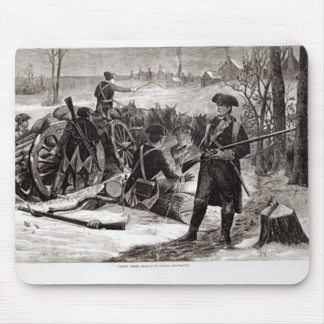 Winter Scene at the Continental Army Encampment Mouse Mat (Front)