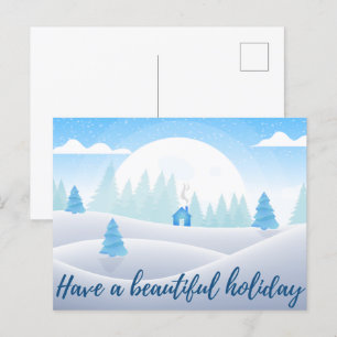 Winter Scene Beautiful Holiday Postcard