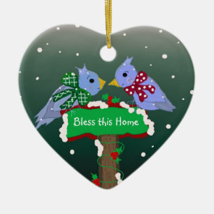 Winter Scene - Bless this Home Ceramic Tree Decoration