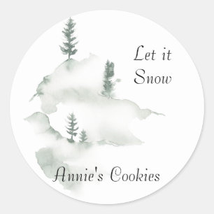Winter Scene Business Classic Round Sticker