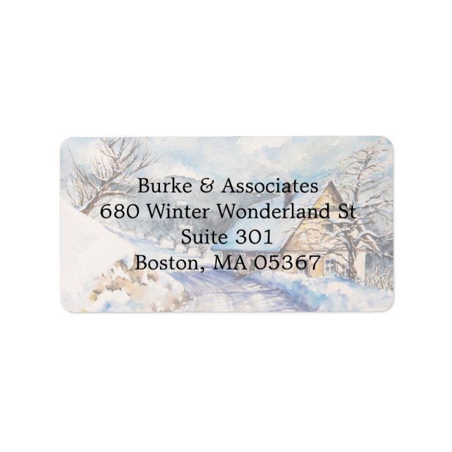 Winter Scene Business Return Address Label (Front)