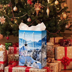 Winter scene custom medium gift bag