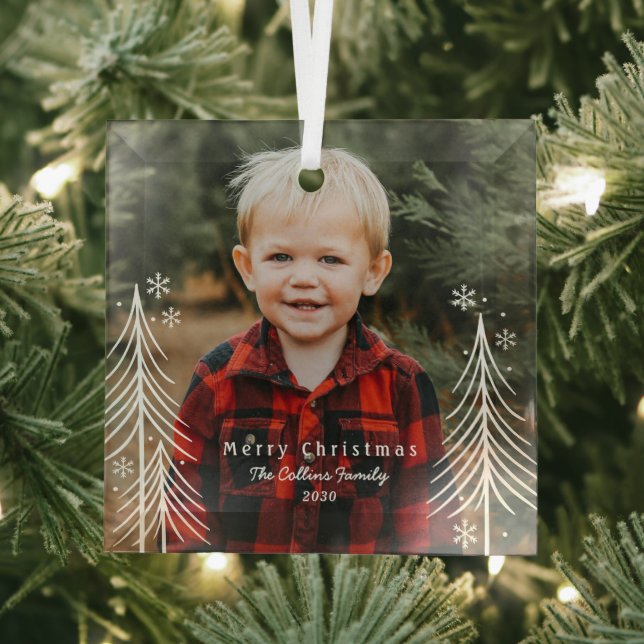 Winter Scene Custom Photo Christmas Ornament (Insitu)