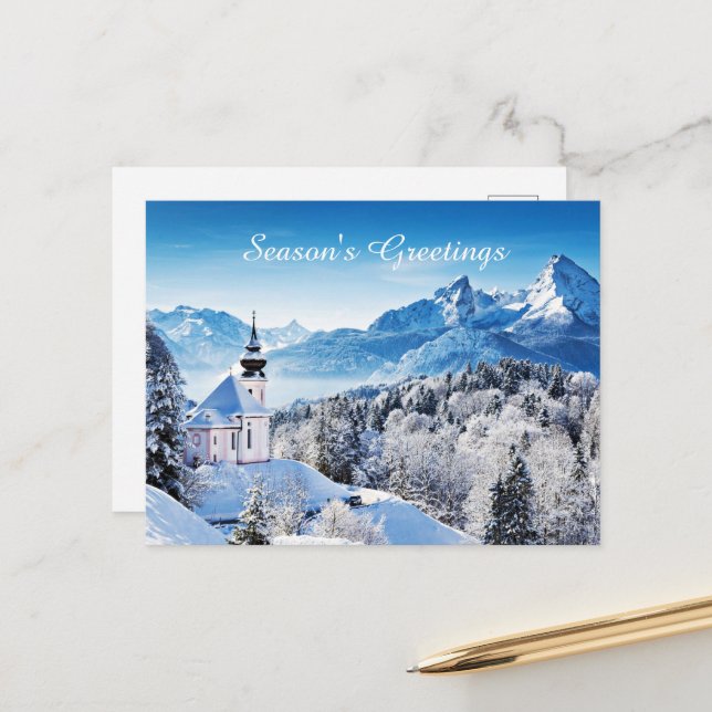 Winter scene custom postcard (Front/Back In Situ)