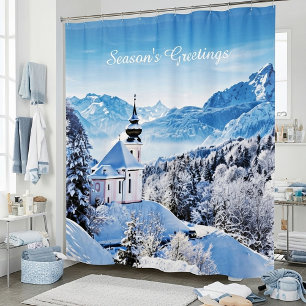 Winter scene custom  shower curtain