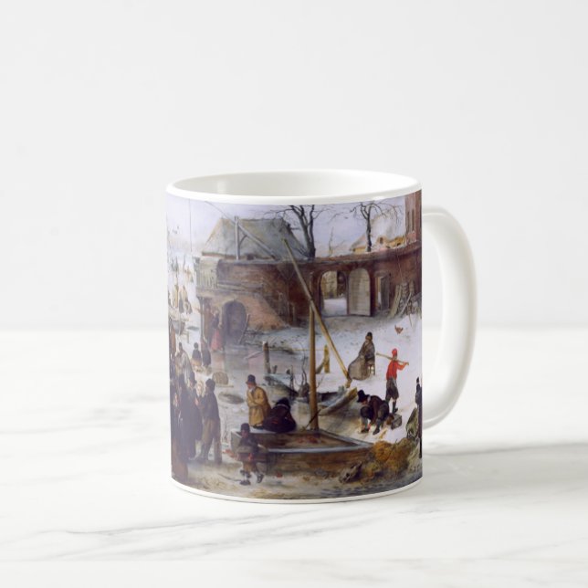 Winter Scene. Fine Art Christmas Gift Coffee Mug (Front Right)