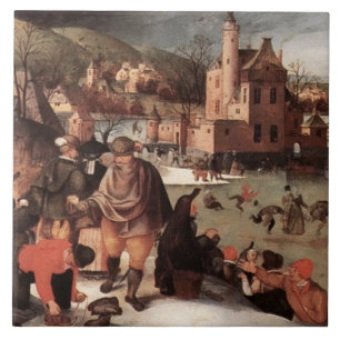 Winter Scene. Fine Art Christmas Gift Tiles