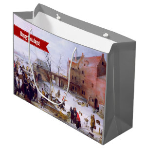 Winter Scene Fine Art Christmas  Large Gift Bag