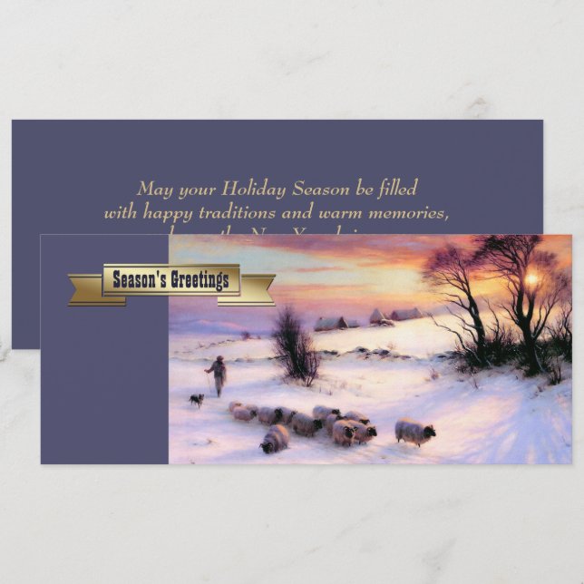 Winter Scene Fine Art Custom Christmas Cards (Front/Back)