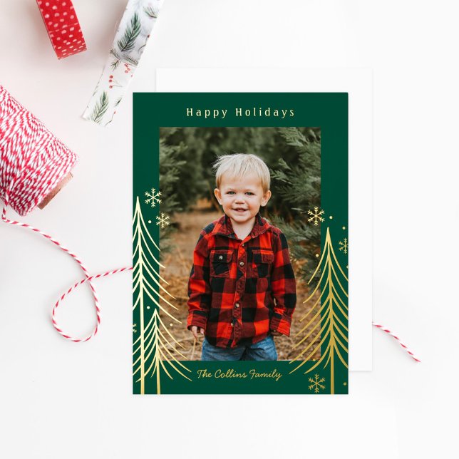 Winter Scene Foil Holiday Card Christmas Card (Creator Uploaded)