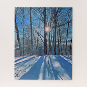 Winter Scene Forest with Snow Landscape Jigsaw Puzzle