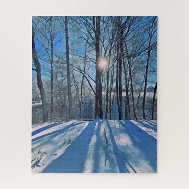 Winter Scene Forest with Snow Landscape Jigsaw Puzzle (Vertical)