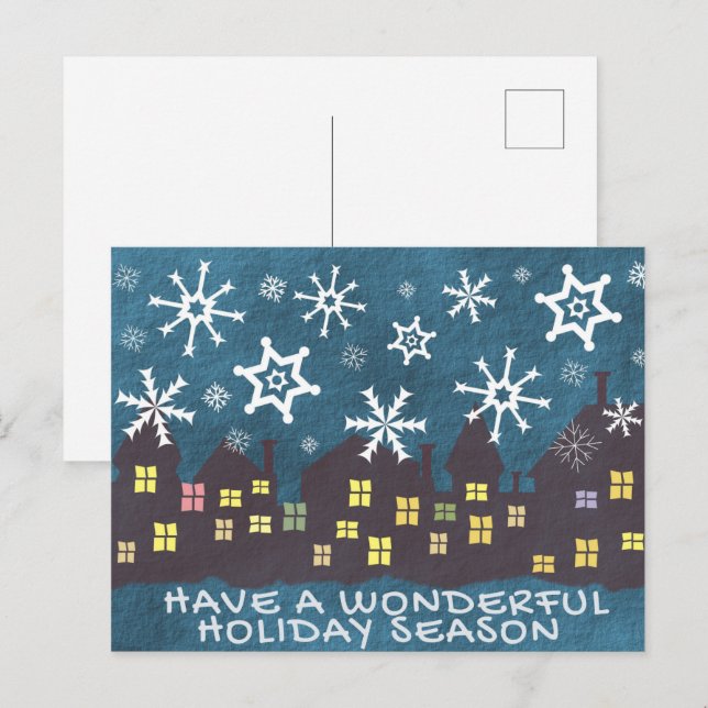 Winter Scene Holiday Postcard (Front/Back)