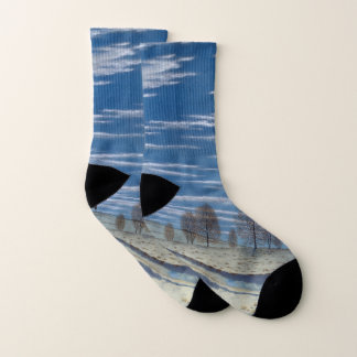 Winter Scene in Moonlight Socks by Farrer