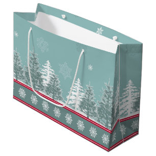 Winter scene large gift bag