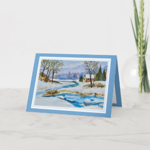 Winter Scene Merry Christmas Card
