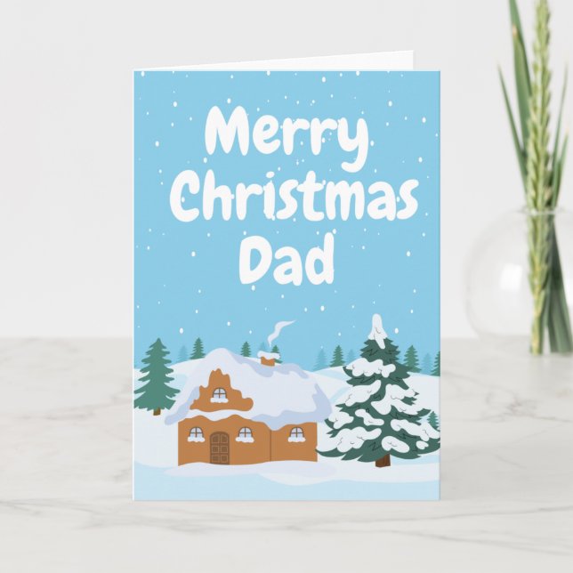 Winter Scene - Merry Christmas Dad Holiday Card (Front)