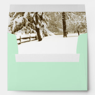 Winter Scene Mint Envelope