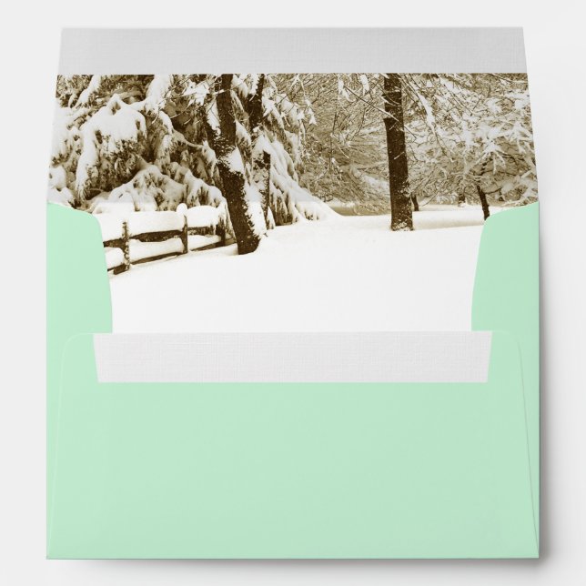 Winter Scene Mint Envelope (Back (Bottom))