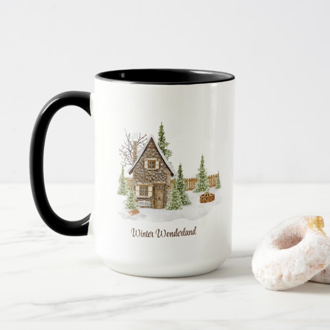 Winter Scene Mug (With Donut)