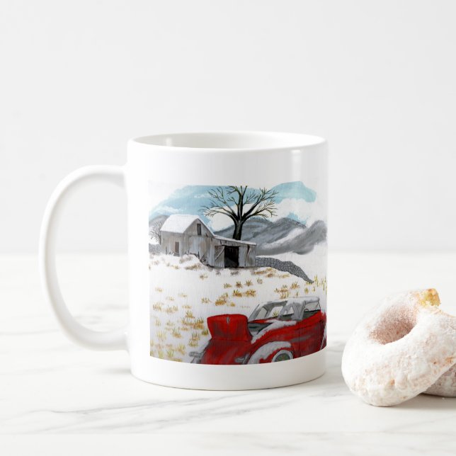 Winter Scene Mug by JML (With Donut)