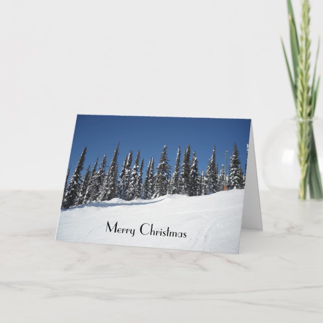 Winter Scene of Snow Covered Trees Holiday Card (Front)