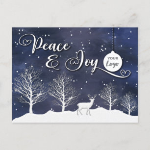 Winter scene Peace & joy corporate logo Holiday