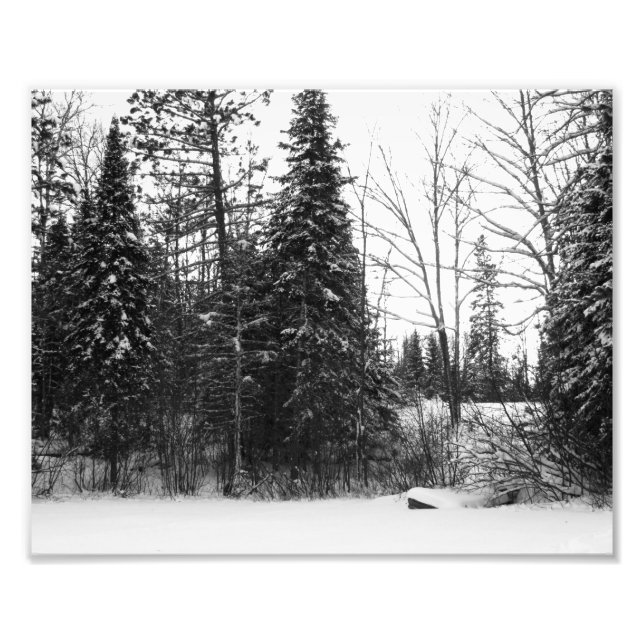 Winter Scene Photo Print BW (Front)