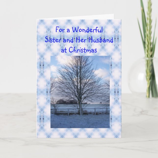 Winter Scene Sister and Brother-in-Law Christmas Holiday Card (Front)