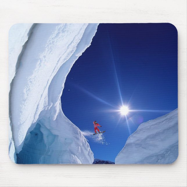 Winter Scene Snowboarder Mouse Pad (Front)
