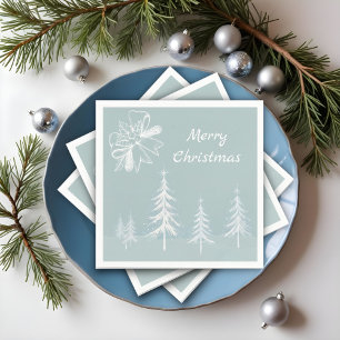 Winter Scene Snowy Forest Christmas Napkin